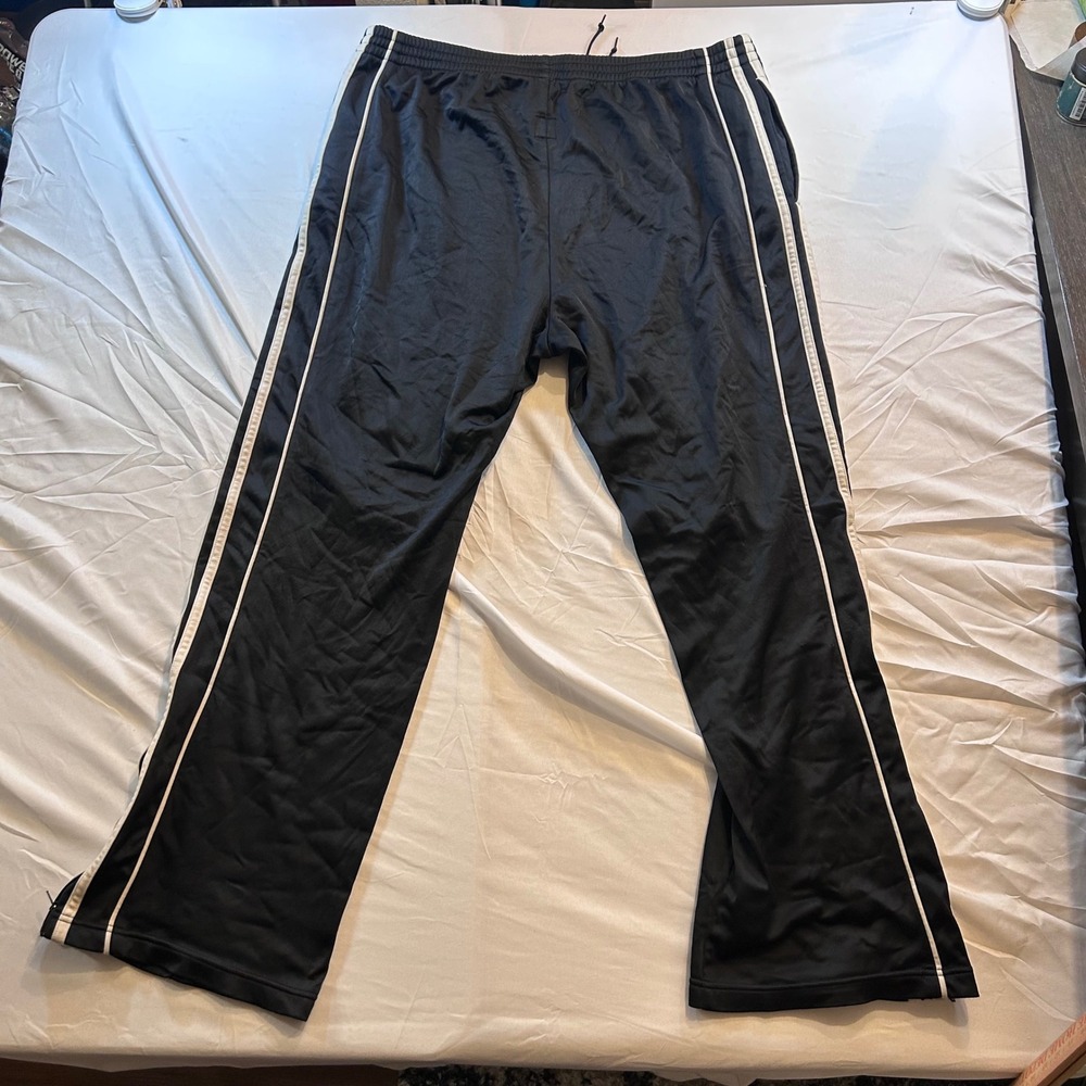 Adidas Originals Mens XL Black White 3-Stripe Trefoil Logo Track Pants XL - Picture 2 of 6